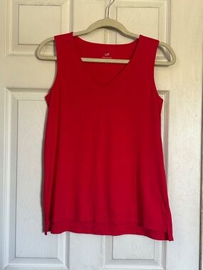 J. Jill red Pima v neck tank top size XS
